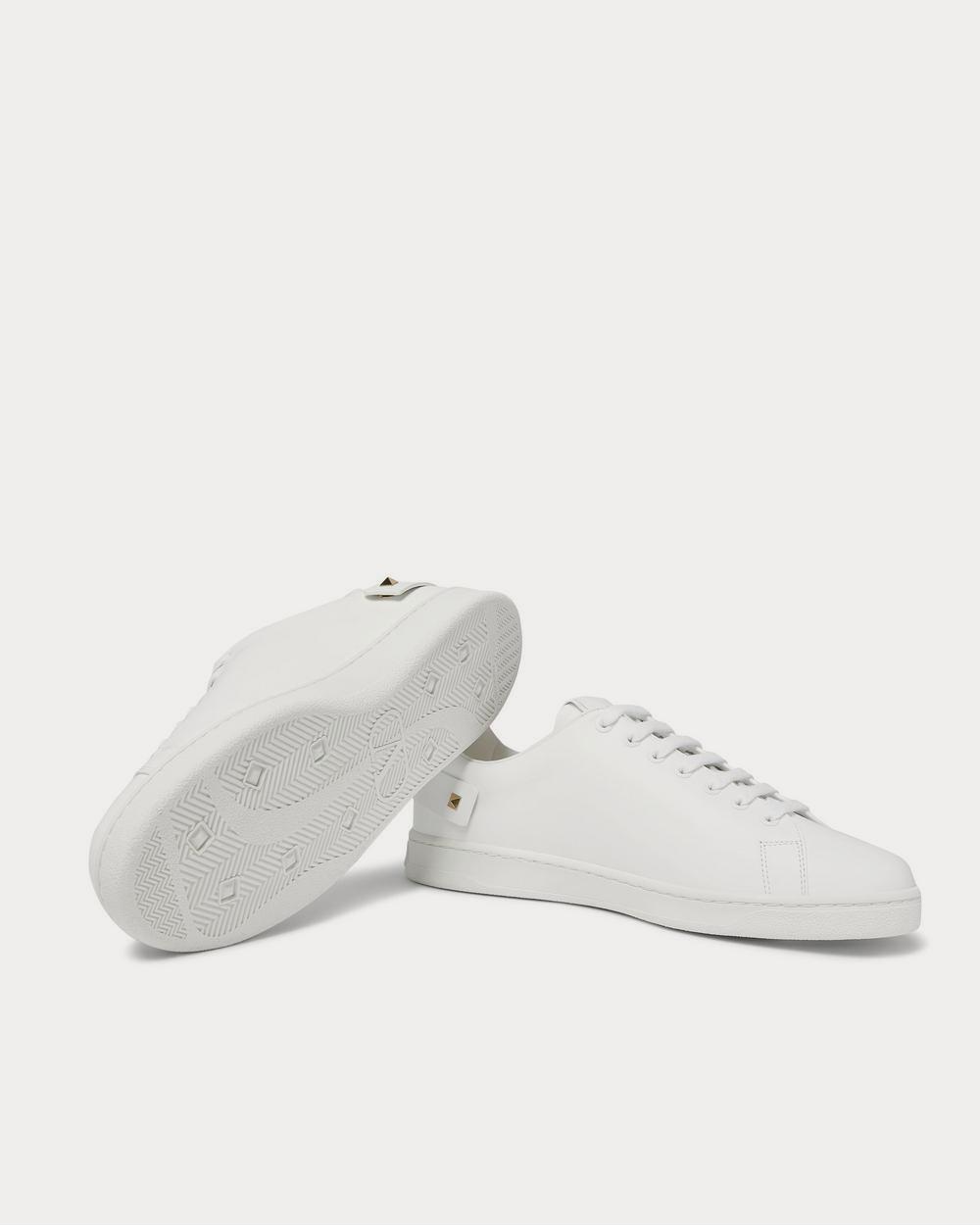 Valentino Backnet Perforated Leather  White low top sneakers - 3