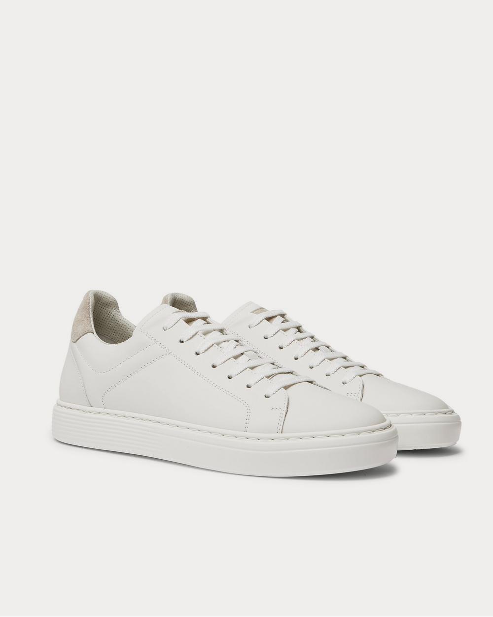 Brunello Cucinelli Suede-Trimmed Leather  White low top sneakers - 2