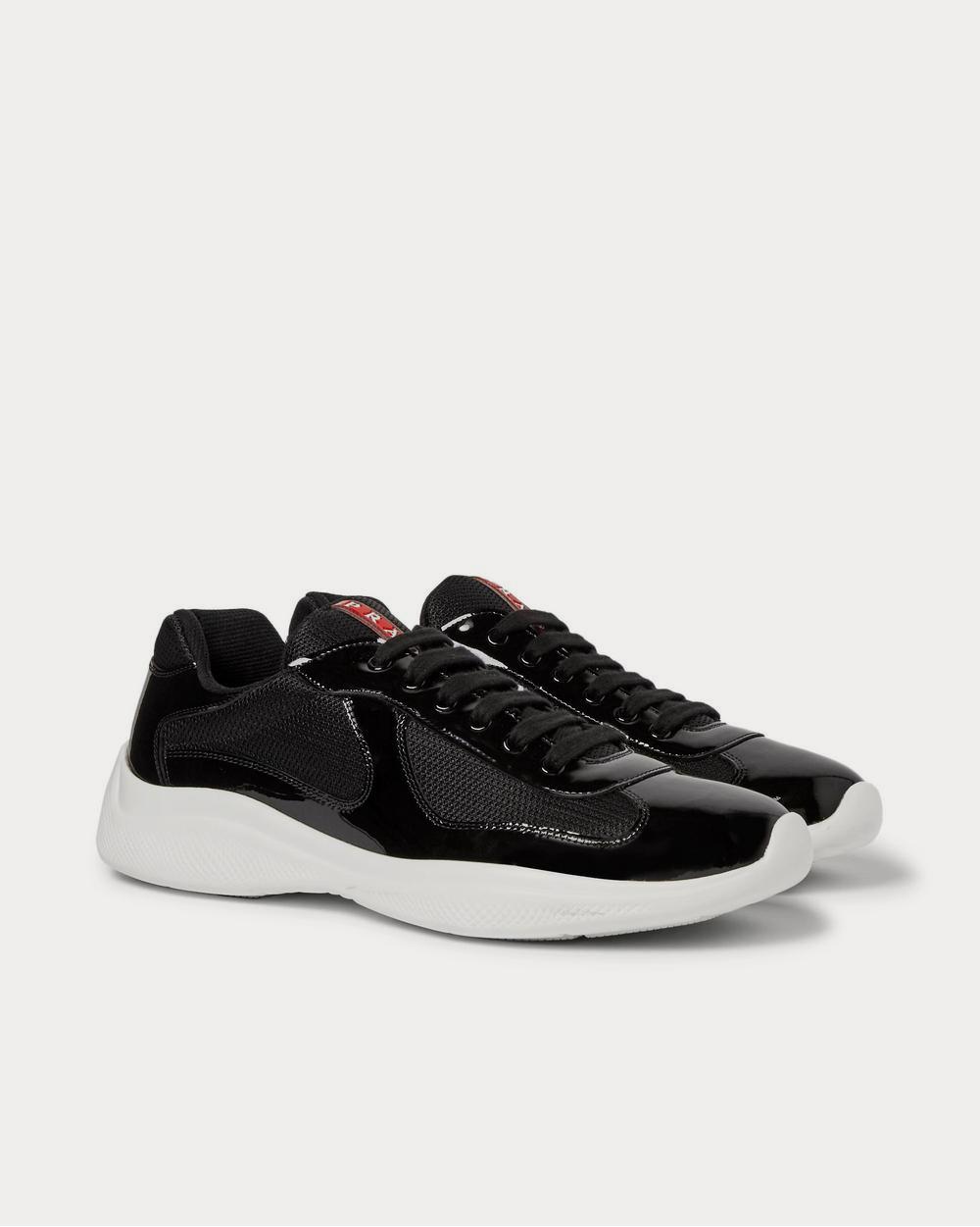 Prada America's Cup Patent-Leather and Mesh  Black low top sneakers - 2