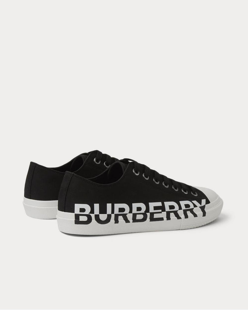 Burberry Logo-Print Two-Tone Rubber-Trimmed Cotton-Gabardine Black