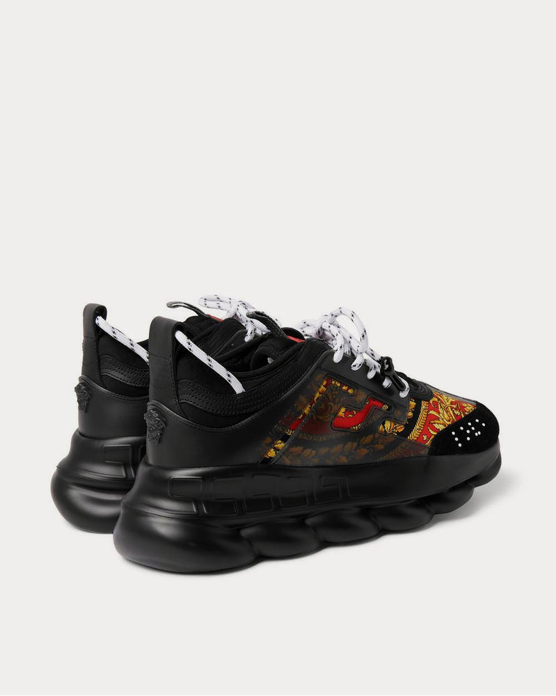 Versace Chain Reaction Panelled Shell, Rubber and Suede  Black low top sneakers - 4