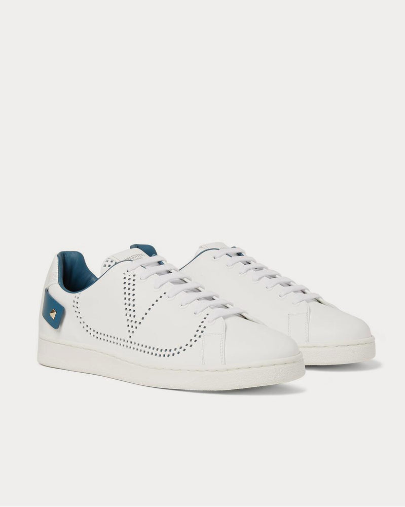 Valentino Backnet Perforated Leather  White low top sneakers - 2