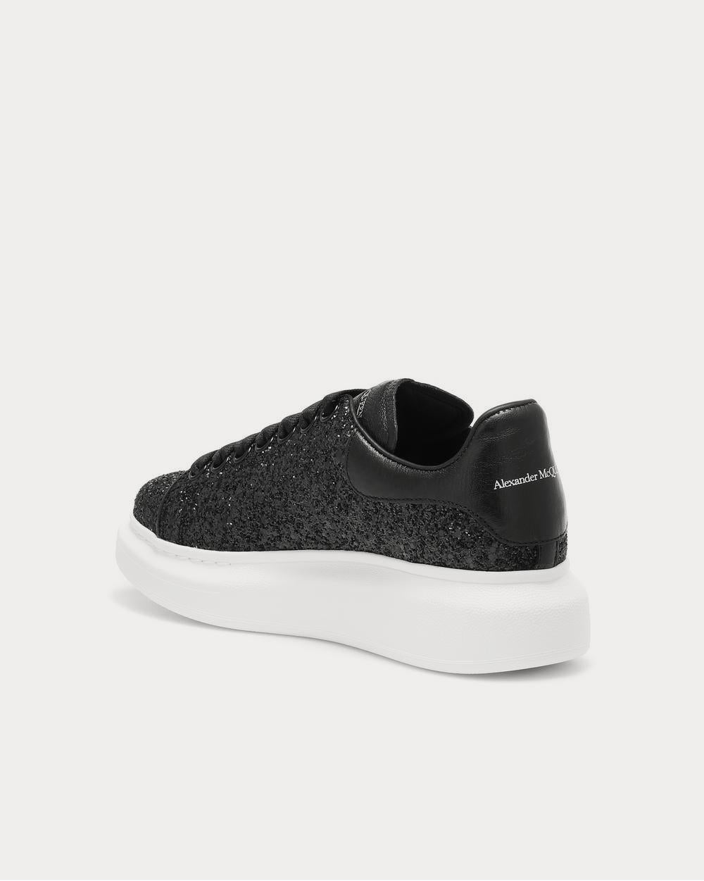 Alexander McQueen Leather-trimmed glitter Black Low Top Sneakers - 3