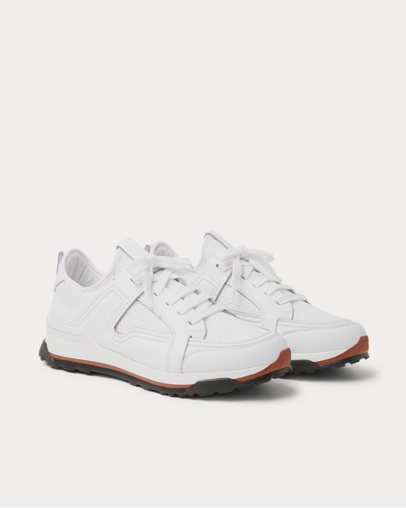 Ermenegildo Zegna Siracusa Leather and Mesh  White low top sneakers - 2