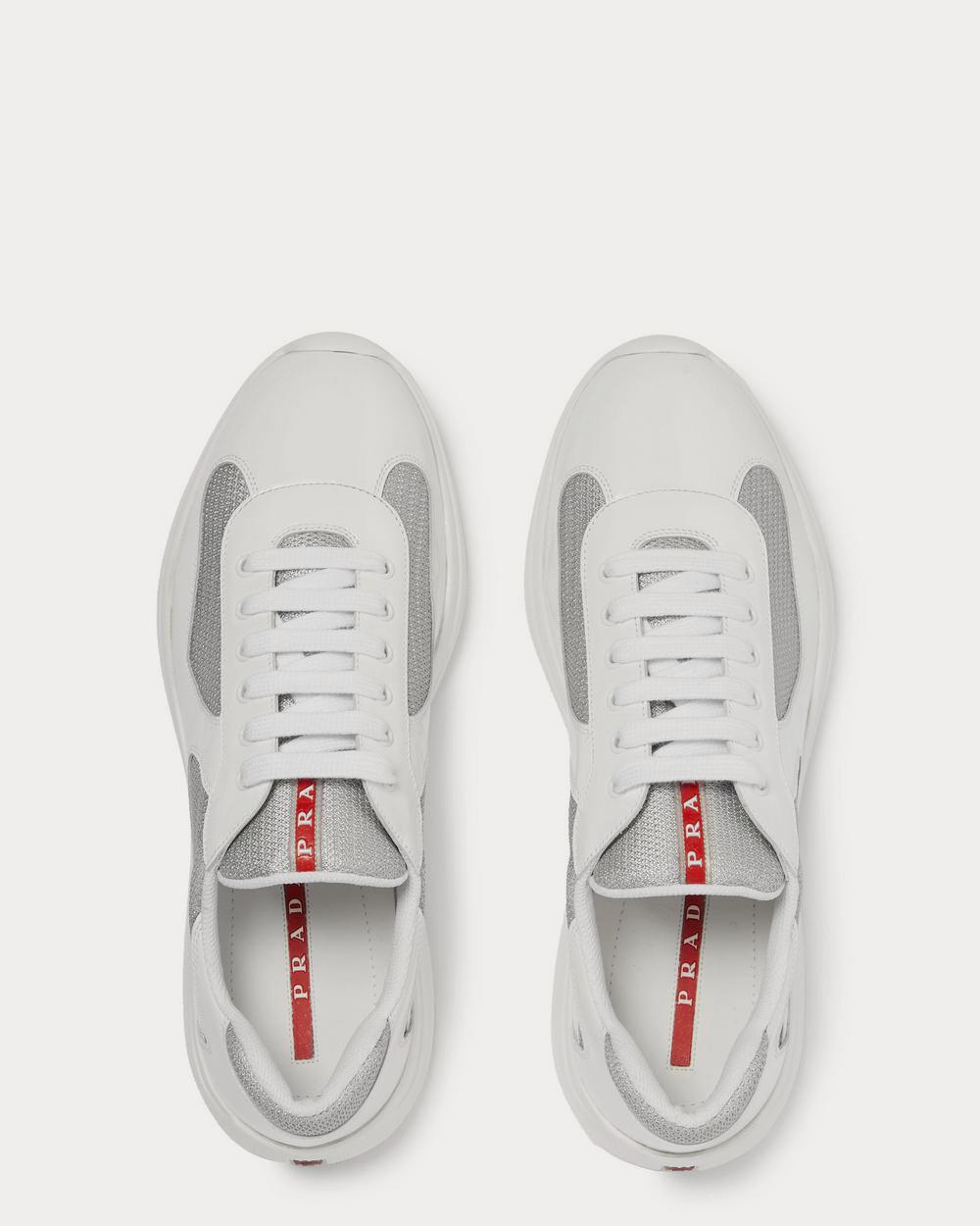 Prada America's Cup Patent-Leather and Mesh  White low top sneakers - 6