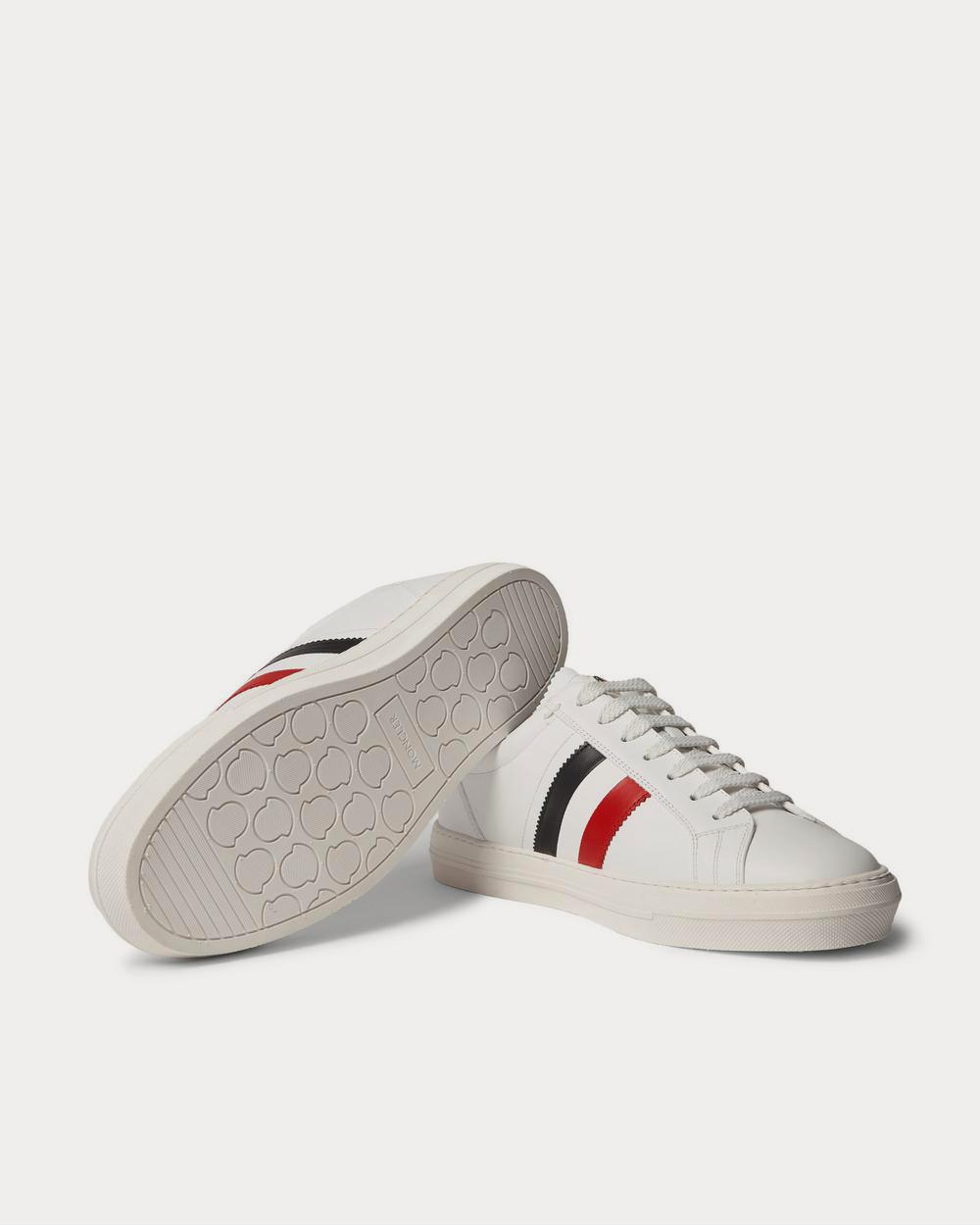 Moncler New Monaco Striped Leather  White low top sneakers - 3