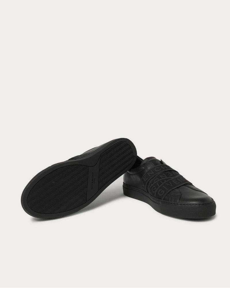 Givenchy Urban Street Logo-Jacquard Leather Slip-On  Black low top sneakers - 3