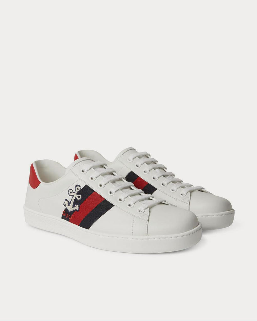 GUCCI Ace Webbing-Trimmed Monogrammed Coated-Canvas Sneakers for Men