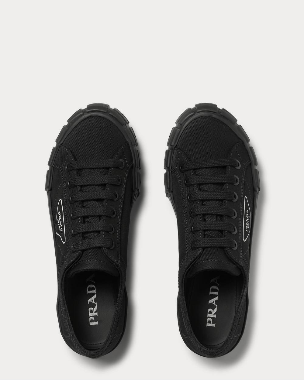 Prada Logo-Print Canvas  Black low top sneakers - 6