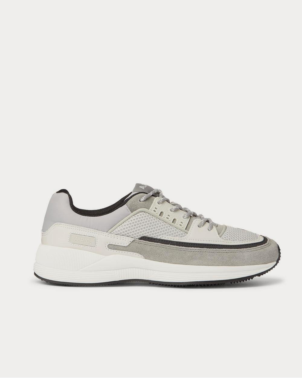 A.P.C. Herbert Panelled Suede, Leather, Mesh and Nylon  Gray low top sneakers - 1