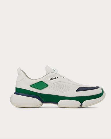 Prada Cloudbust Mesh, Rubber and Leather  White low top sneakers