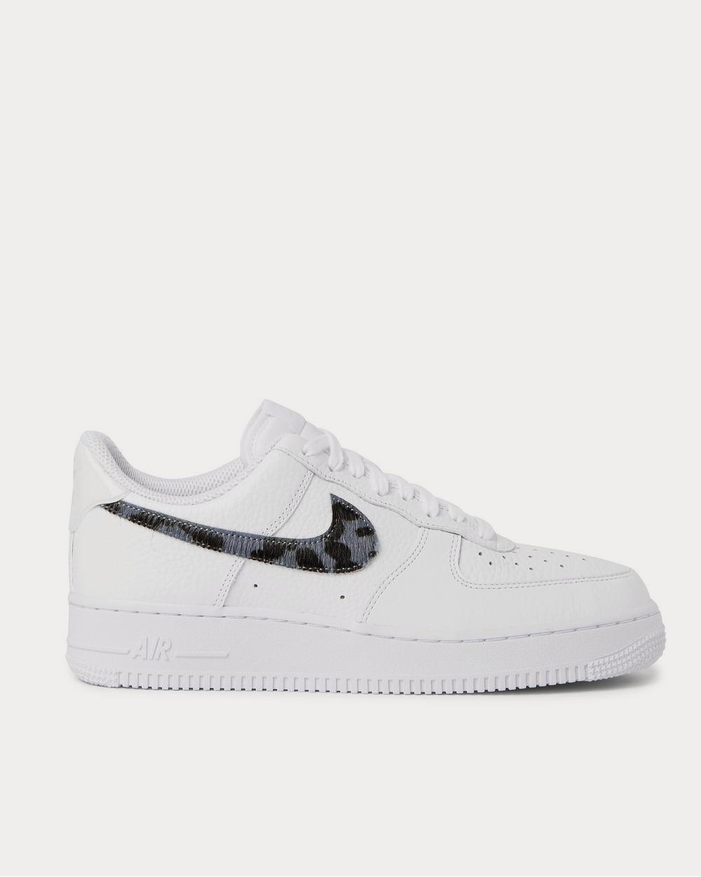 Nike Air Force 1 LV8 Calf Hair and Croc-Effect Full-Grain Leather White Low Top Sneakers - 1