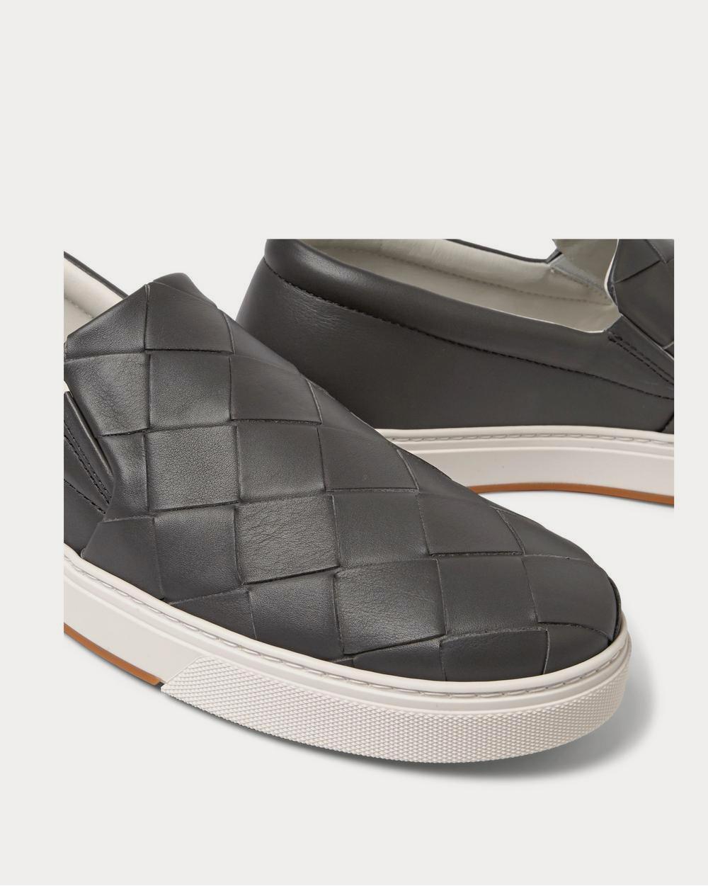 Bottega Veneta Dodger Intrecciato Leather Gray slip on sneakers - 5