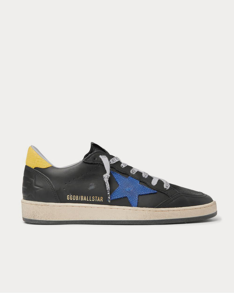 Golden Goose Ball Star Distressed Lizard-Effect Leather  Black low top sneakers - 1