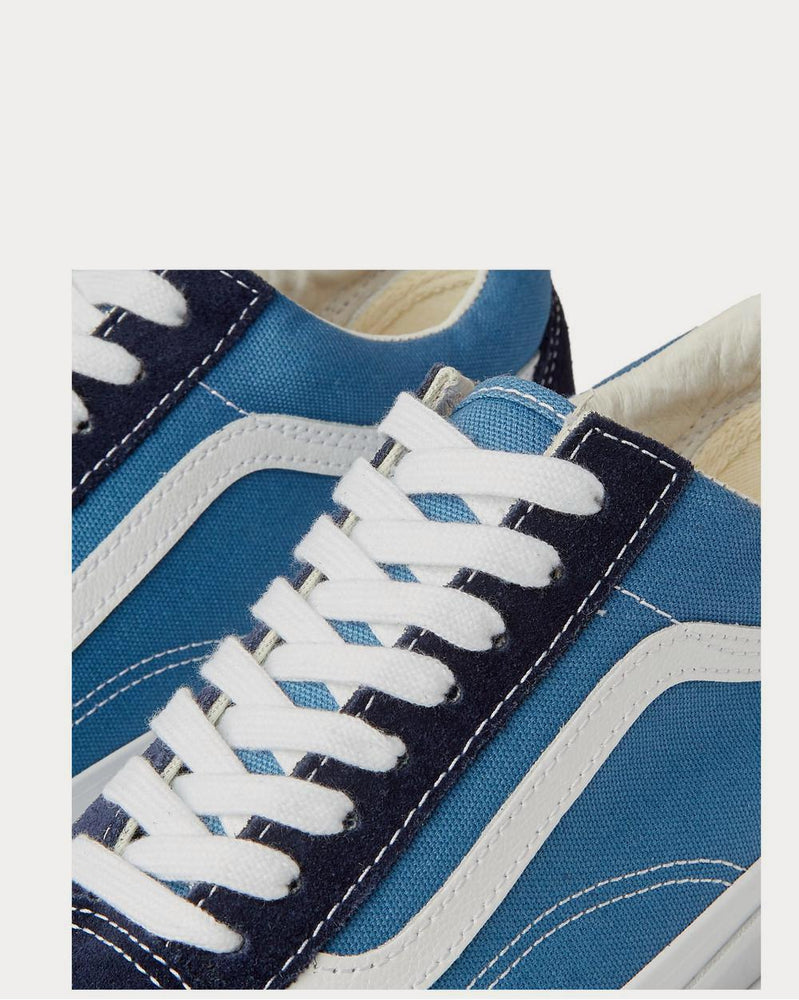 Vans OG Old Skool LX Leather-Trimmed Suede and Canvas  Blue low top sneakers - 4