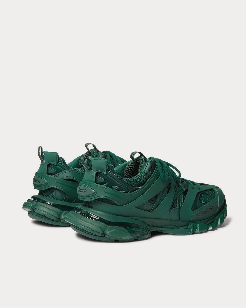 Balenciaga Track Nylon, Mesh and Rubber  Dark green low top sneakers - 3