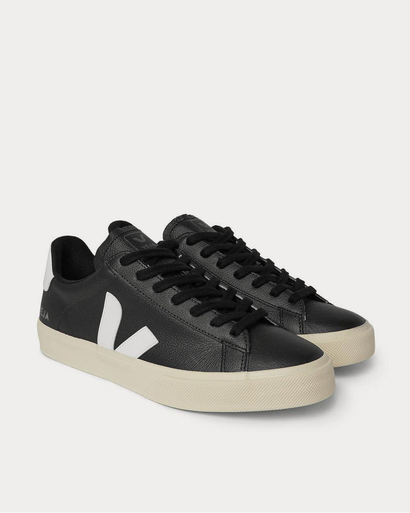 Veja Campo Rubber-Trimmed Full-Grain Leather  Black low top sneakers - 2