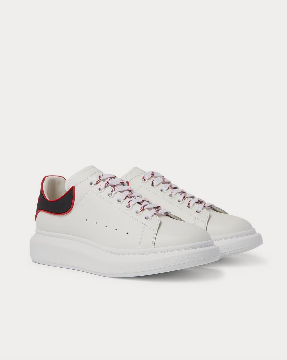 Alexander McQueen Exaggerated-Sole Rubber-Trimmed Leather  White low top sneakers - 2