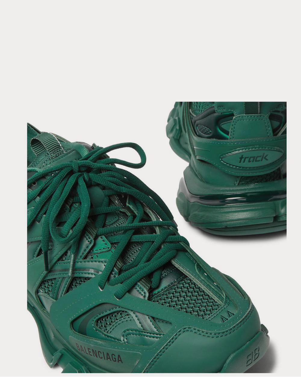 Balenciaga Track Nylon, Mesh and Rubber  Dark green low top sneakers - 4