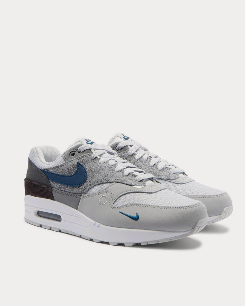Nike Air Max 1 London Corduroy-Trimmed Mesh and Suede Gray low top