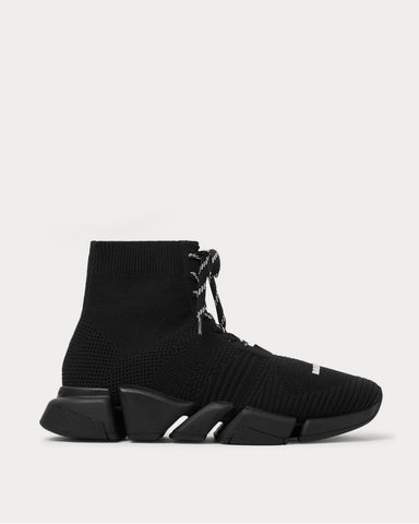 Balenciaga Speed 2.0 Stretch-Knit  Black high top sneakers