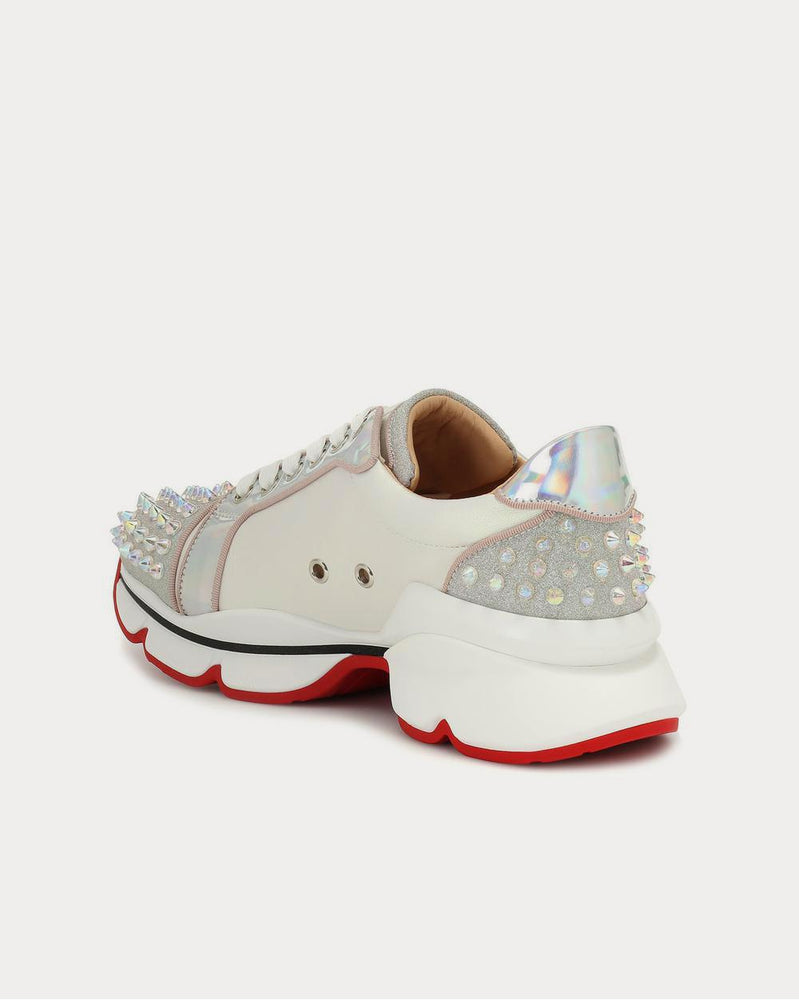 Christian Louboutin Orlato studded leather Cream Low Top Sneakers - 3