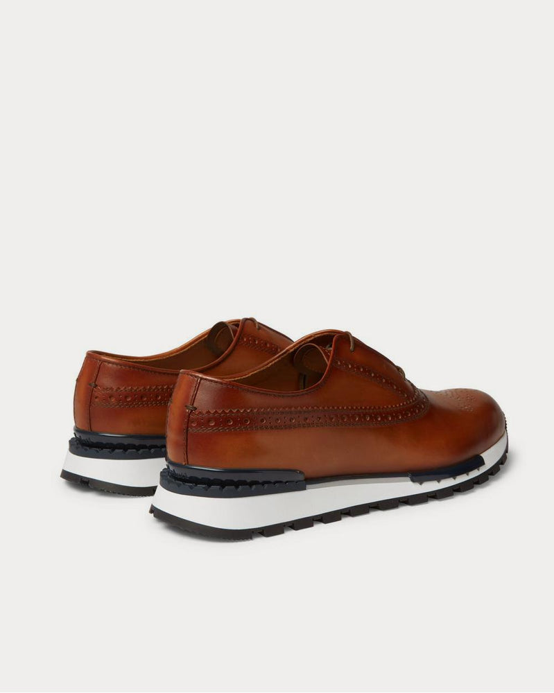 Berluti Fast Track Leather Brogue  Tan low top sneakers - 4