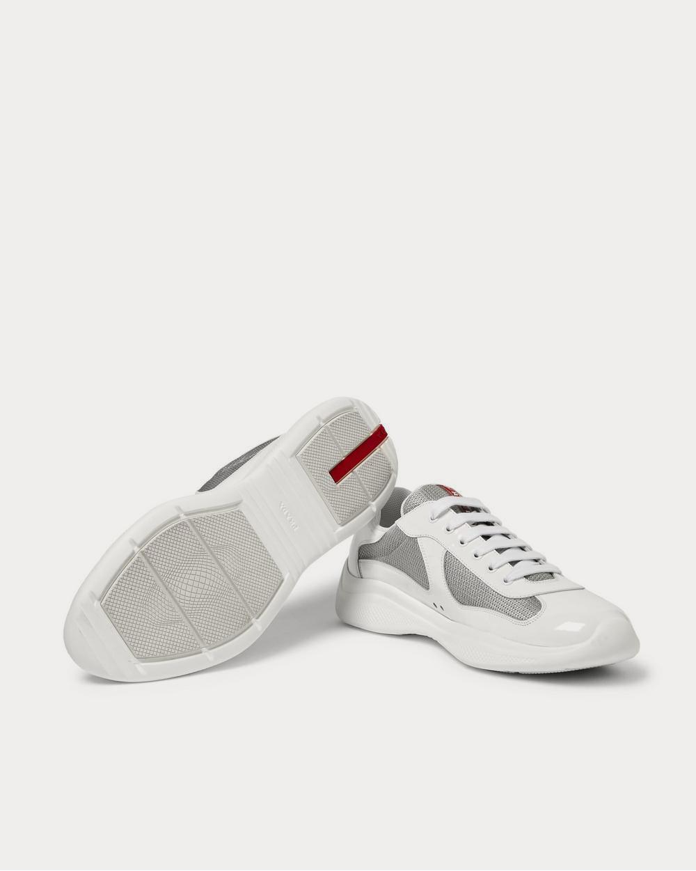 Prada America's Cup Patent-Leather and Mesh  White low top sneakers - 3