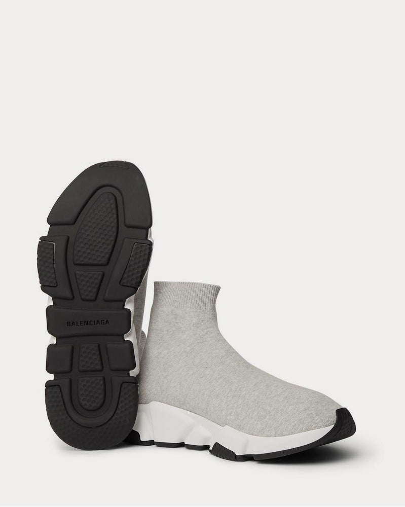 Balenciaga Speed Sock Stretch-Knit Slip-On  Gray high top sneakers - 3