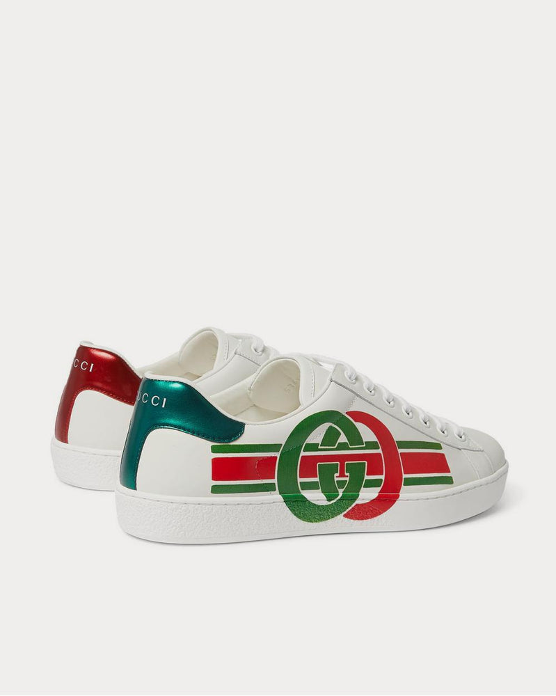 Gucci Ace Printed Leather  White low top sneakers - 4