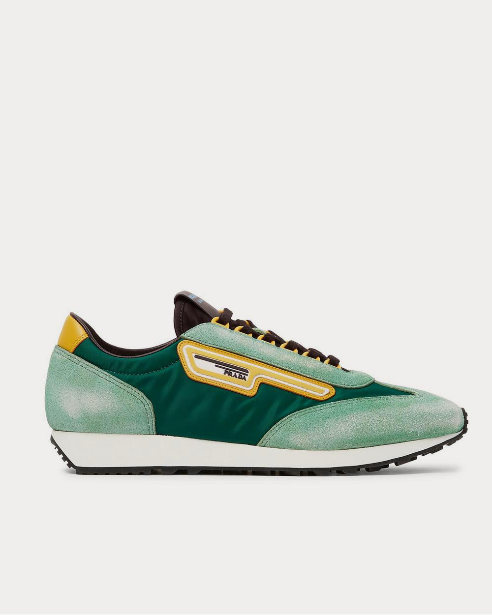 Prada Milano 70 Nylon and Suede  Green low top sneakers - 1