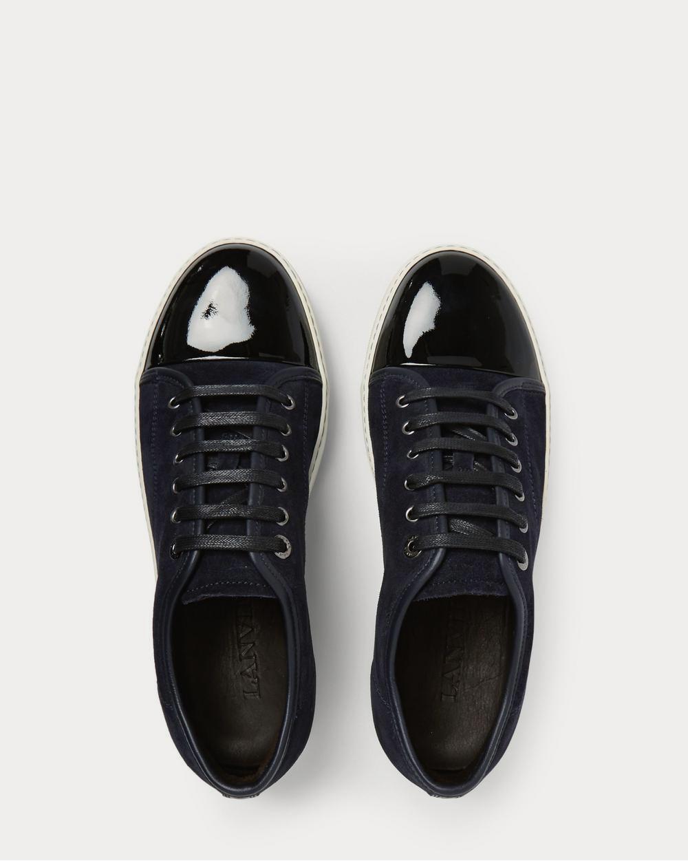 Lanvin Cap-Toe Suede and Patent-Leather  Midnight blue low top sneakers - 6