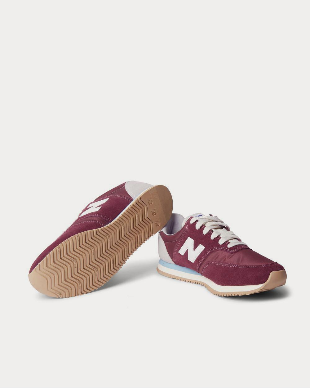 New Balance Comp 100 Leather and Suede-Trimmed Shell  Burgundy low top sneakers - 3