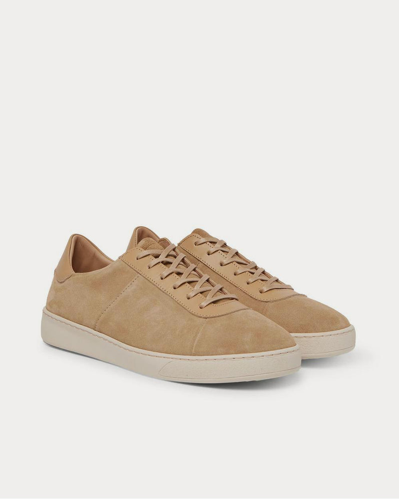 Mulo Leather-Trimmed Suede  Beige low top sneakers - 2