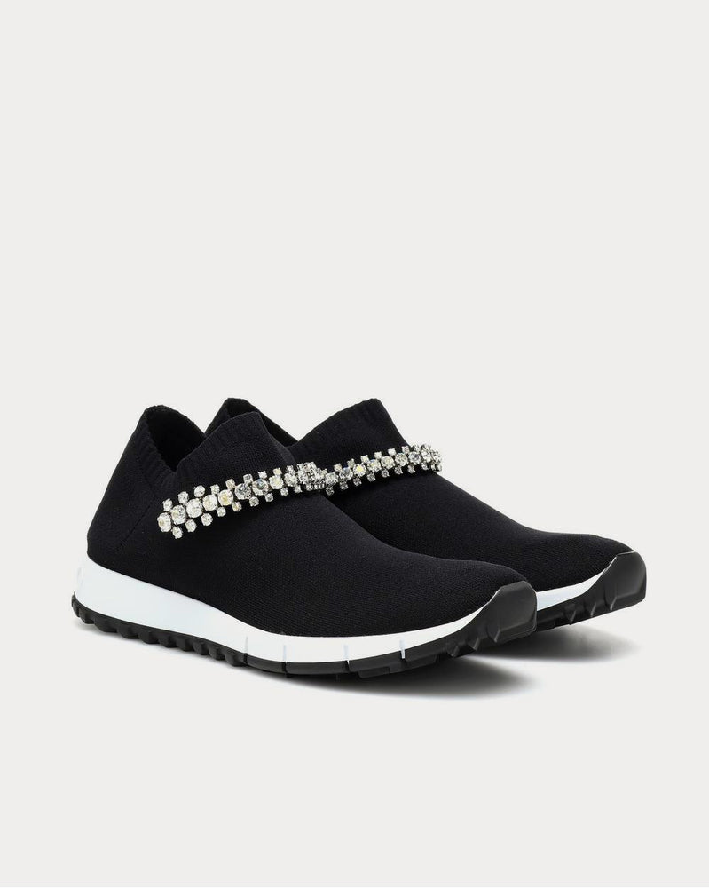 Jimmy Choo Verona embellished knit black crystal Low Top Sneakers - 2