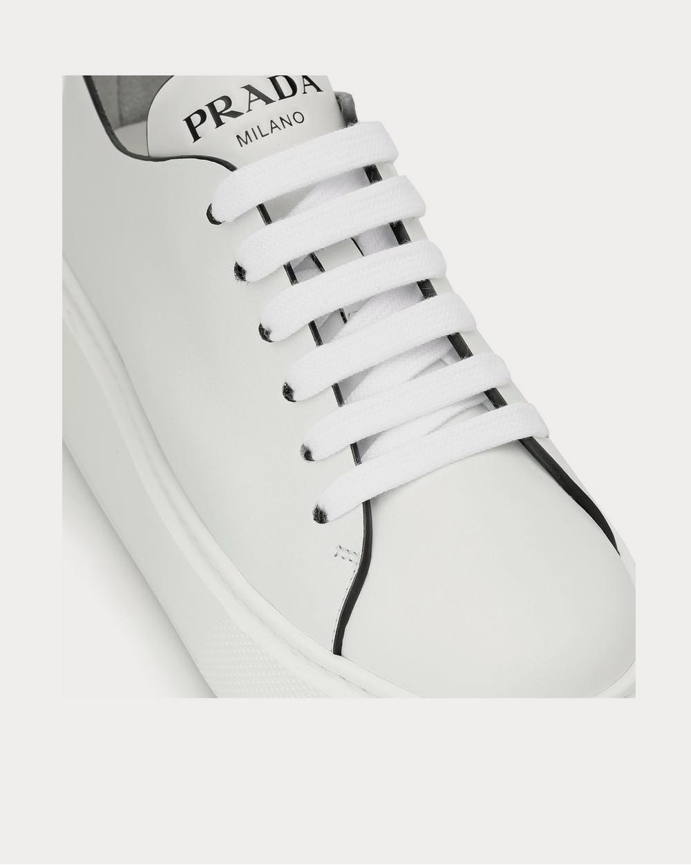 Prada Leather Bianco Low Top Sneakers - 4