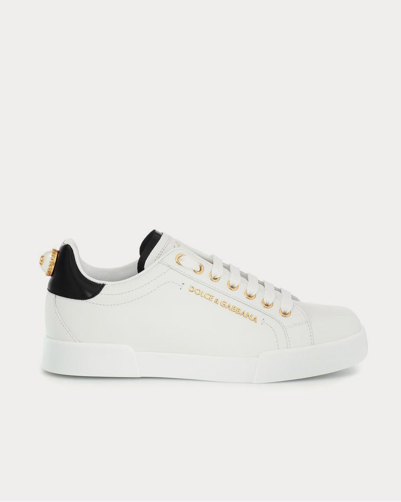 Dolce & Gabbana Portofino leather white gold Low Top Sneakers - 1