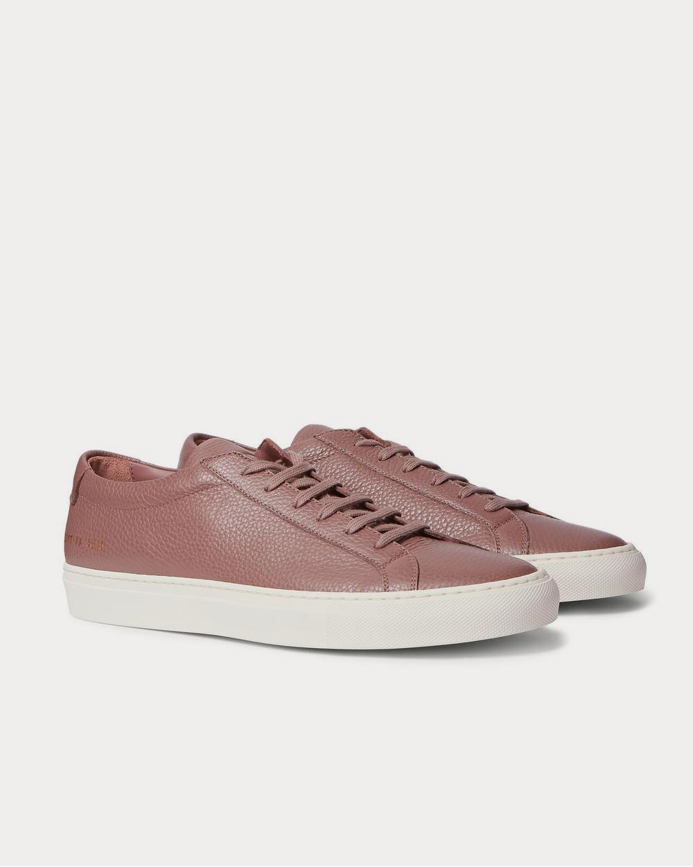 Common Projects Achilles Pebble-Grain Leather  Burgundy low top sneakers - 2