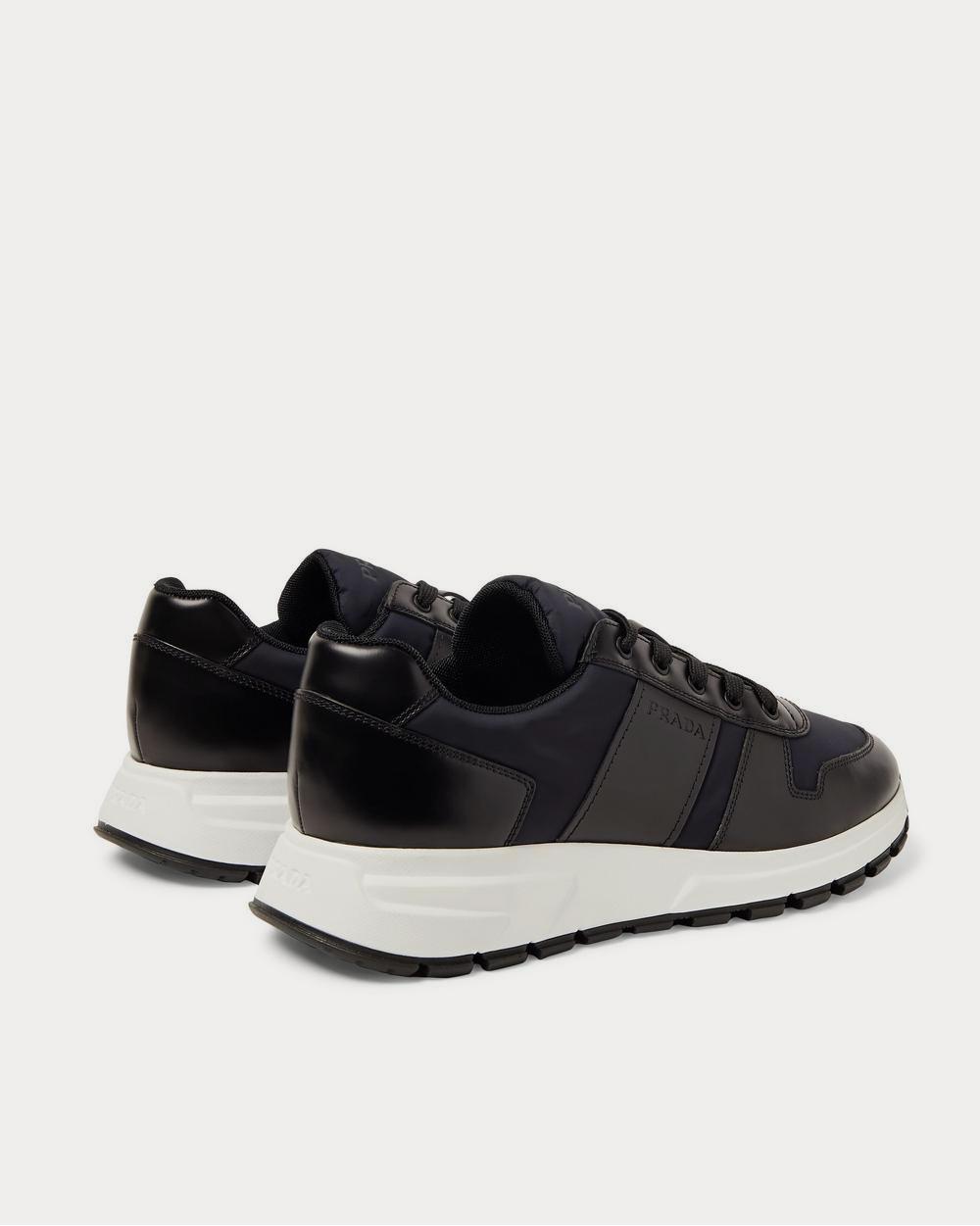 Prada Match Race Leather-Trimmed Nylon  Black low top sneakers - 4