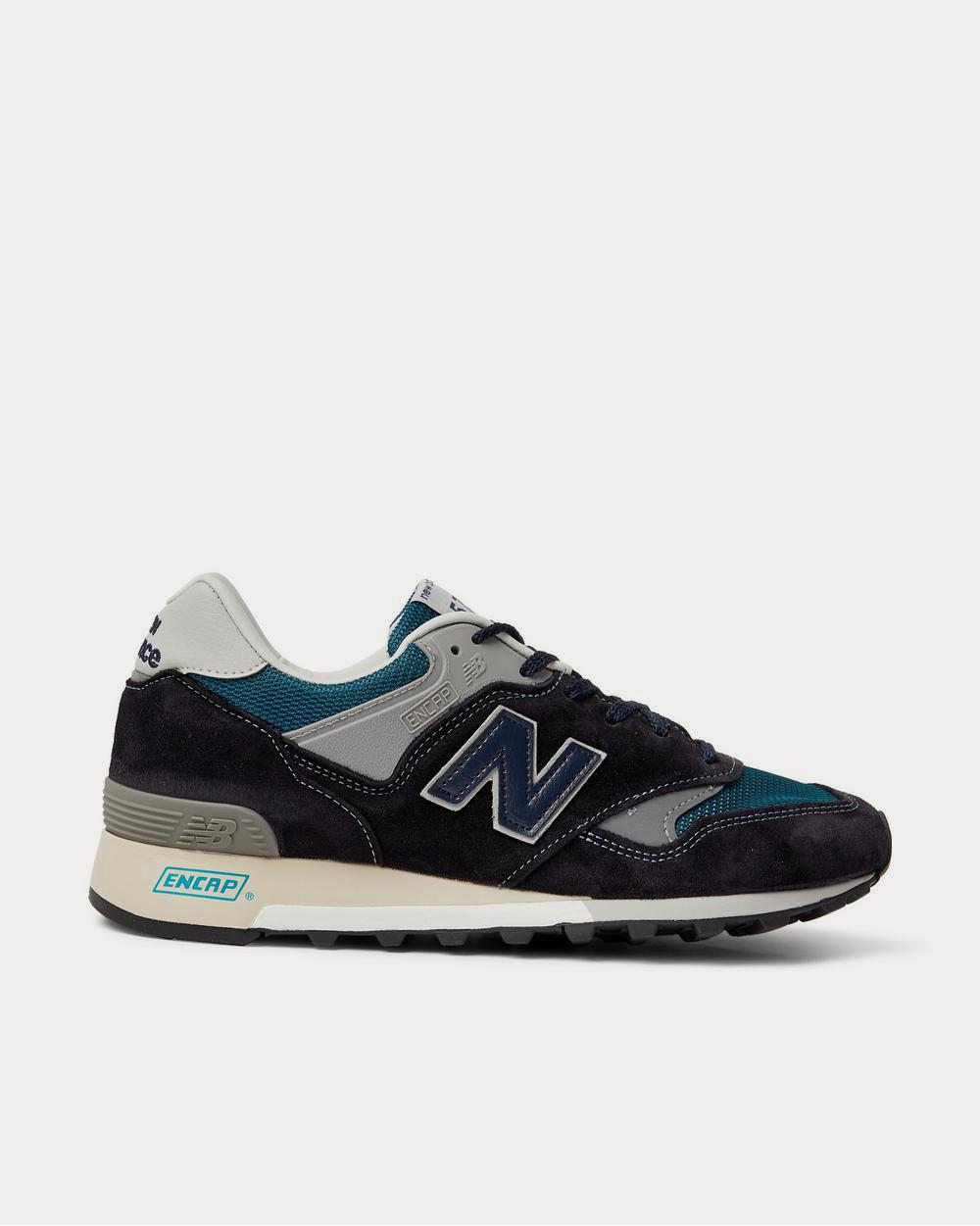 New Balance 577 Suede, Rubber, Mesh and Leather  Blue low top sneakers - 1