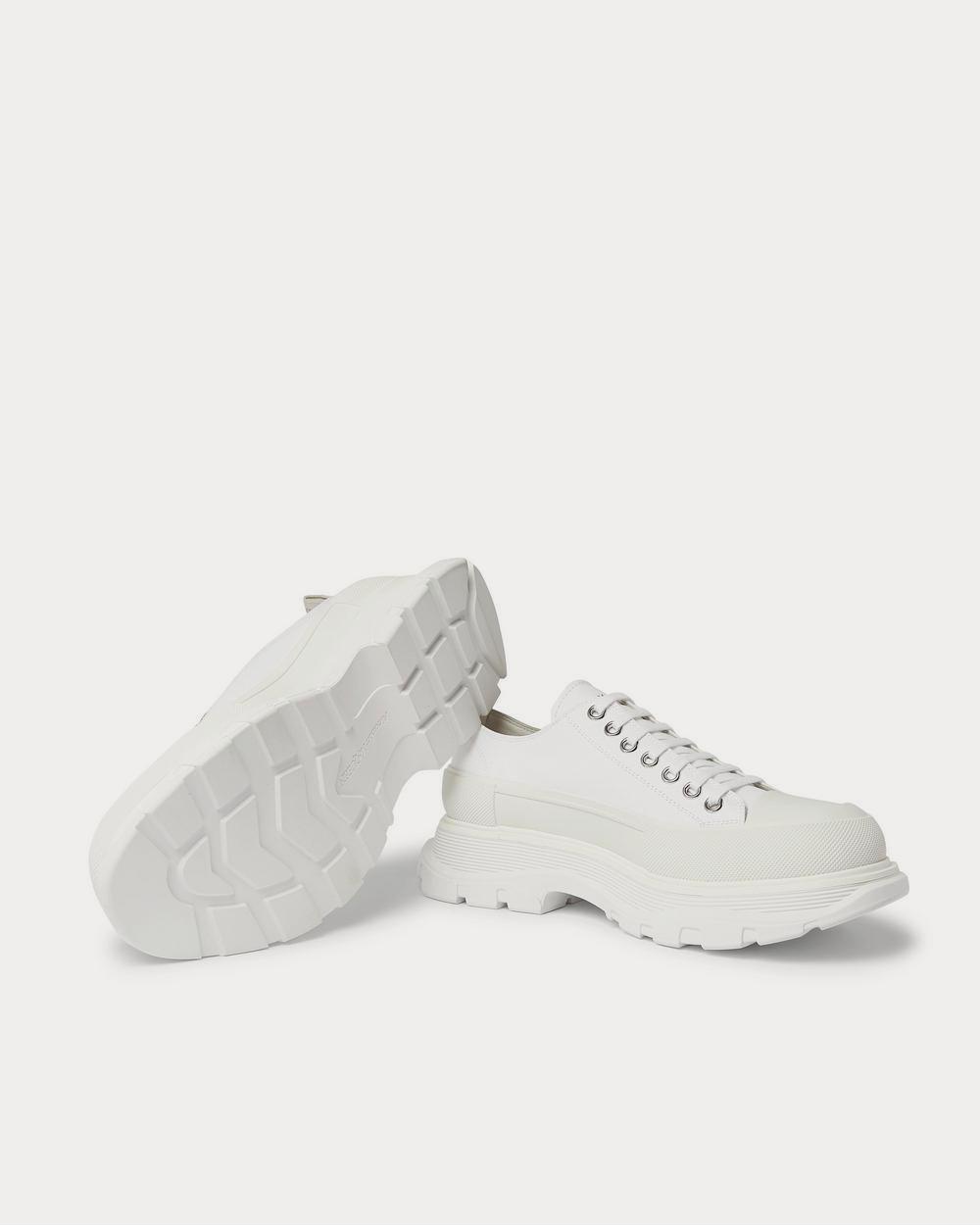 Alexander McQueen Rubber-Trimmed Canvas  White low top sneakers - 3