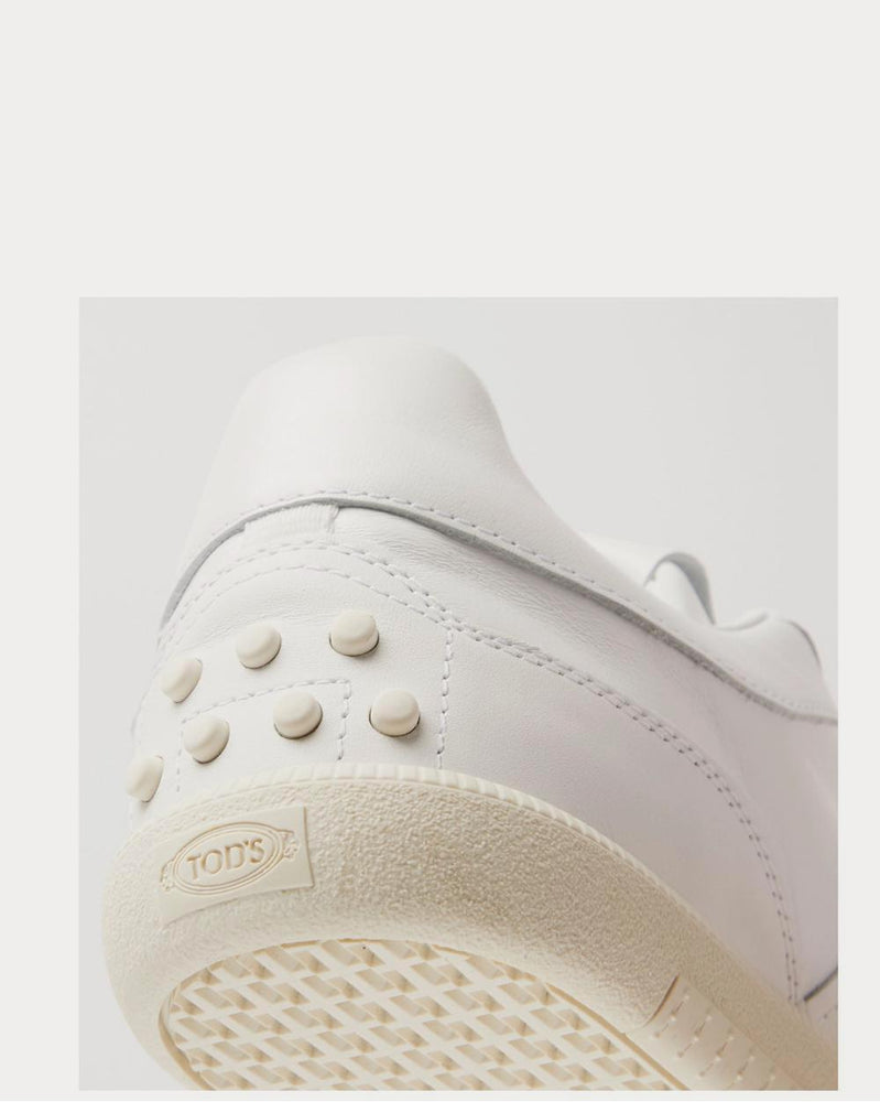 Tod's Logo-Debossed Leather  White low top sneakers - 4