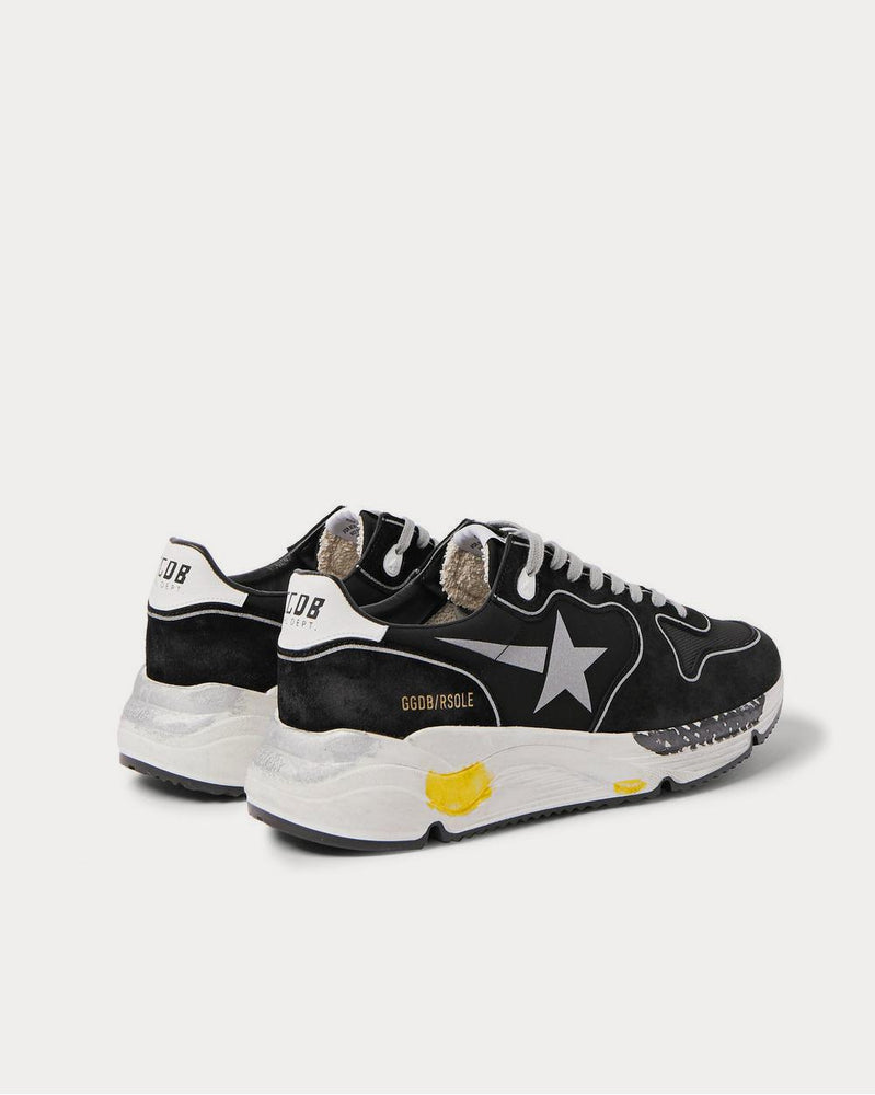 Golden Goose Distressed Suede, Shell and Mesh  Black low top sneakers - 4