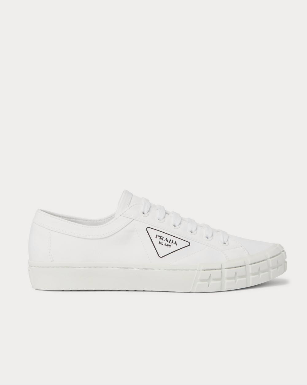 Prada Logo-Print Canvas  White low top sneakers - 1