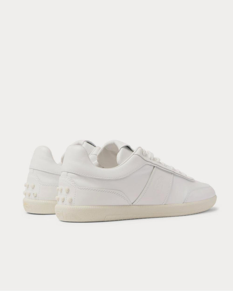 Tod's Logo-Debossed Leather  White low top sneakers - 3