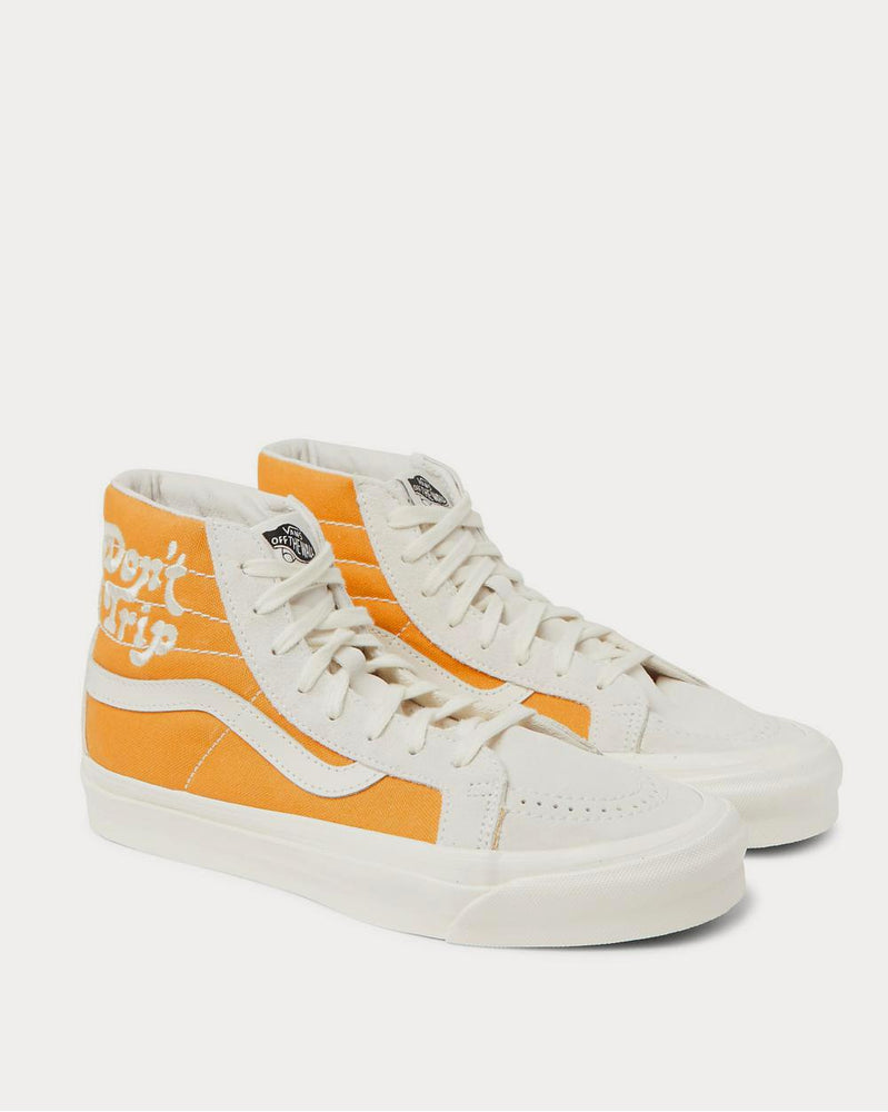 Vans X Free & Easy OG SK8-HI LX Leather-Trimmed Canvas and Suede High-Top  Yellow high top sneakers - 2