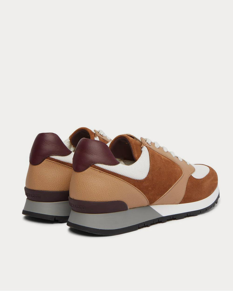 John Lobb Foundry Suede, Textured-Leather and Mesh  Brown low top sneakers - 4