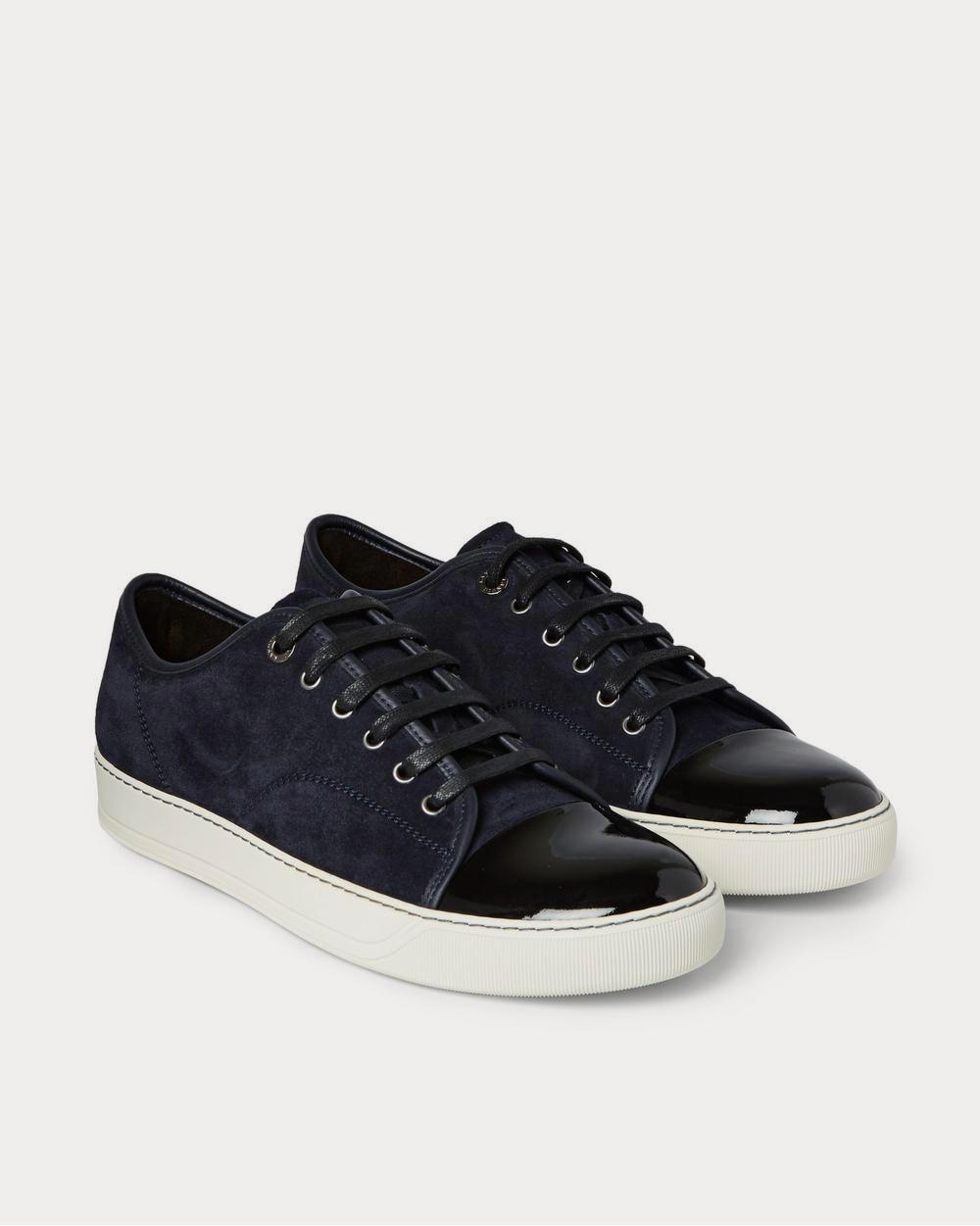 Lanvin Cap-Toe Suede and Patent-Leather  Midnight blue low top sneakers - 2