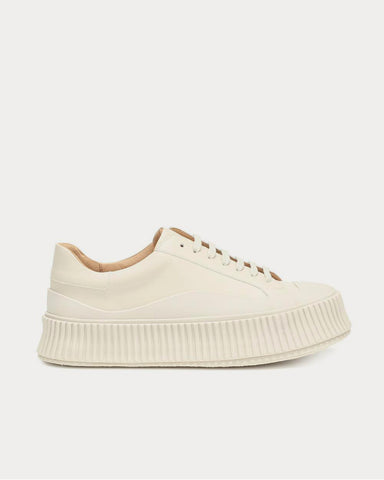 Jil Sander Leather platform Beige Low Top Sneakers