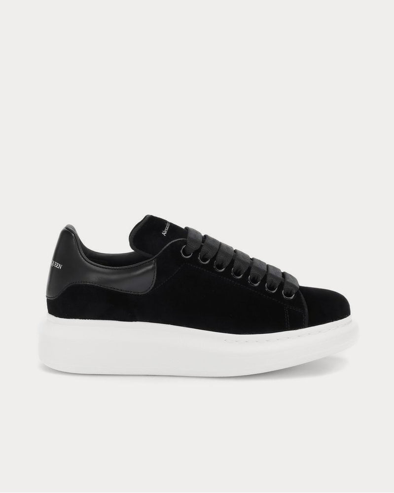 Alexander McQueen Velvet Black Low Top Sneakers - 1